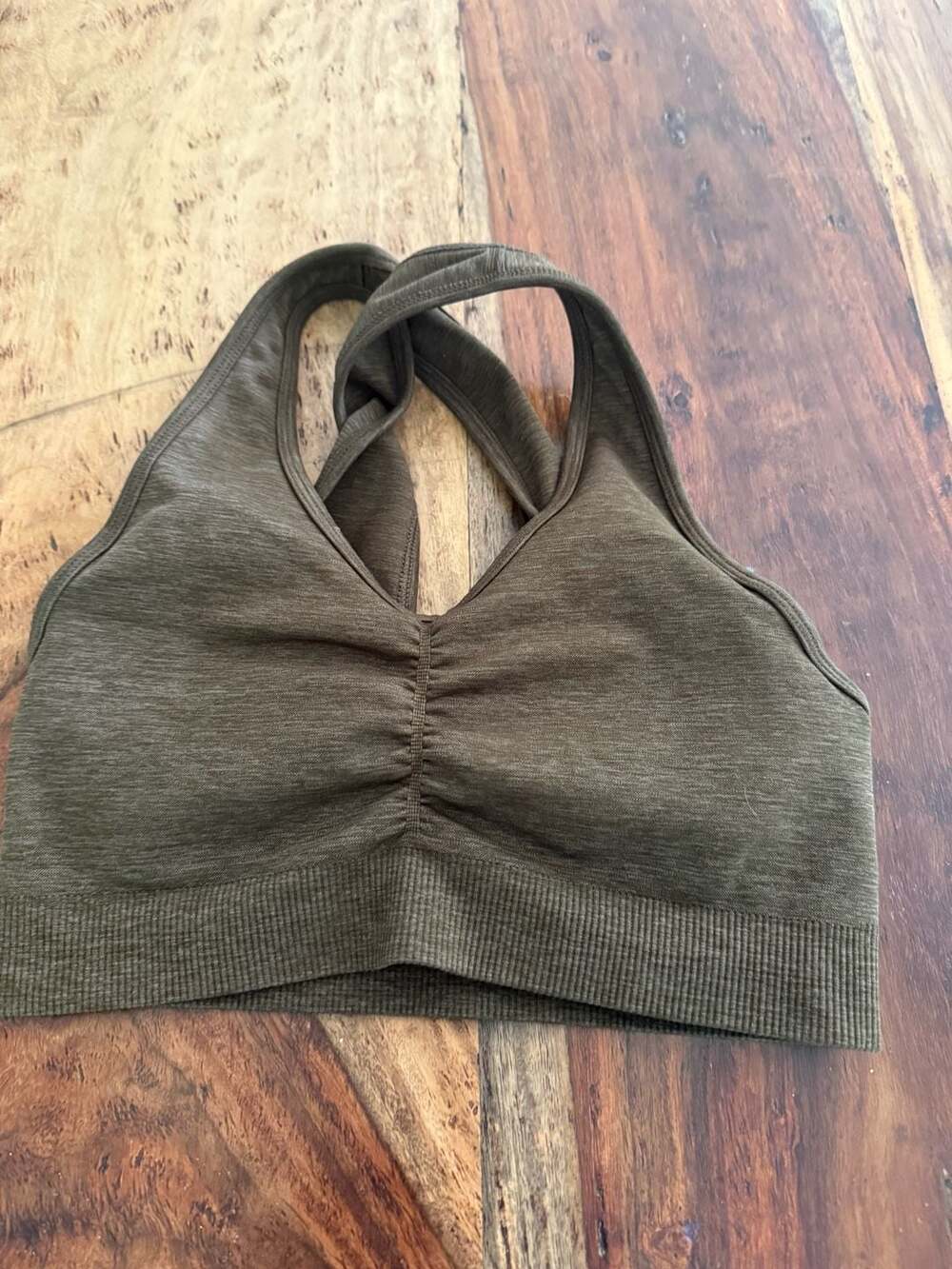 Alphalete Seamless Sports Bra Olive Green Size S